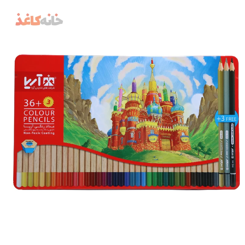 مدادرنگی36رنگ جعبه فلزی اریا