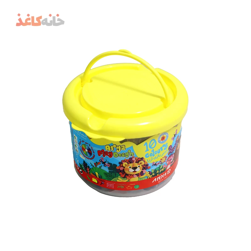 خمیر بازی ۱۰ رنگ سطلی زرد آریا