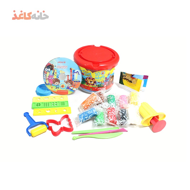 خمیر بازی ۱۰ رنگ سطلی قرمز آریا - Image 2