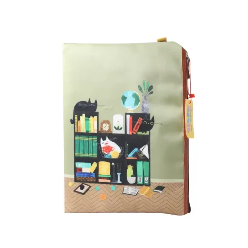 پوشه پارچه ای سویل طرح گربه و قفسه کتاب - Image 2