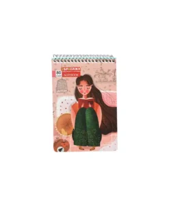 یادداشت 80 برگ فنری طلقی 1/16 اسپادانا طرح دختر درحال مطالعه