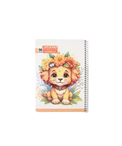 دفتر 50 برگ فنری اسپادانا طرح شیر