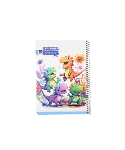 دفتر 50 برگ فنری اسپادانا طرح جوجه دایناسور