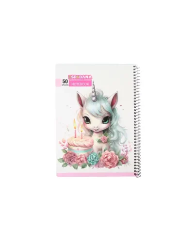 دفتر 50 برگ فنری اسپادانا طرح اسب تک شاخ