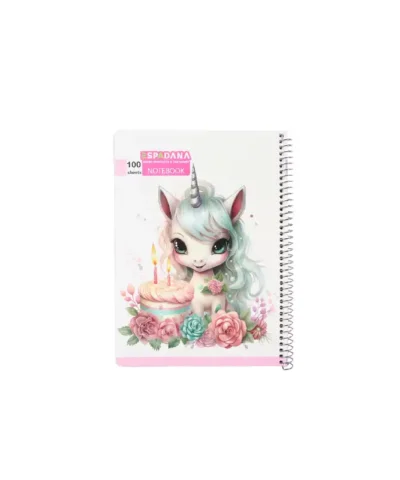 دفتر 100برگ فنری اسپادانا طرح اسب تک شاخ