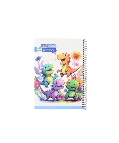 دفتر 100برگ فنری اسپادانا طرح جوجه دایناسور