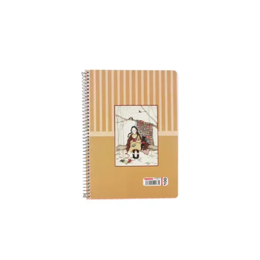 دفتر 100برگ فنری اسپادانا طرح دختر روی تنه درخت - Image 2