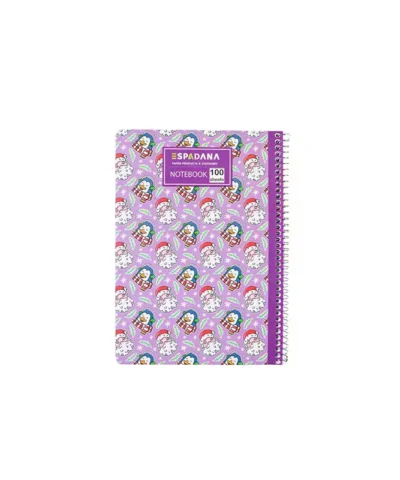 دفتر 100برگ فنری اسپادانا طرح استیکر بابانوئل و اردک