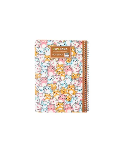 دفتر 100برگ فنری اسپادانا طرح استیکر گربه