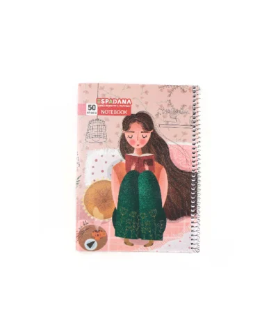 دفتر 50 برگ فنری اسپادانا طرح دختر درحال مطالعه