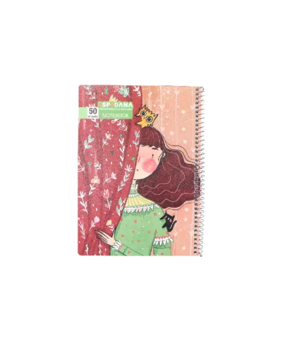 دفتر 50 برگ فنری اسپادانا طرح دختر پشت پرده