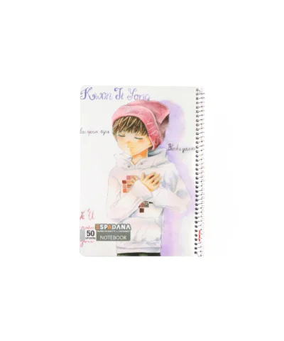 دفتر 50 برگ فنری اسپادانا طرح پسر کلاه صورتی