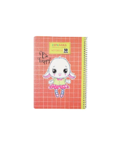 دفتر 50 برگ شطرنجی فنری اسپادانا طرح خرگوش