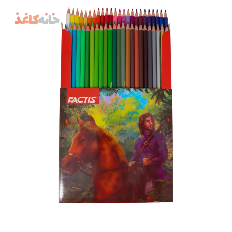مداد رنگی 48رنگ مقوایی فاکتیس طرح مرد اسب سوار - Image 2