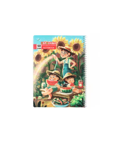 دفتر 50 برگ فنری اسپادانا طرح پسر و دختر هندوانه خور