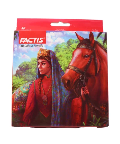 مداد رنگی 48رنگ مقوایی فاکتیس طرح دختر و اسب