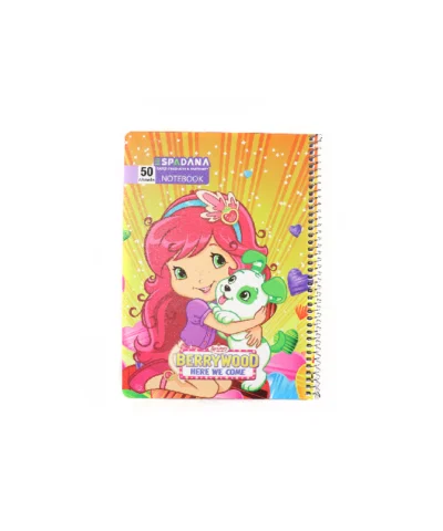 دفتر 50 برگ فنری اسپادانا طرح دختر توت فرنگی