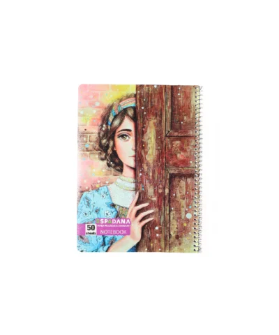 دفتر 50 برگ فنری اسپادانا طرح دختر پشت در