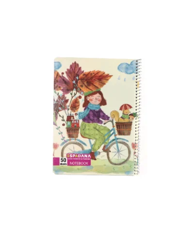 دفتر 50 برگ فنری اسپادانا طرح دختر دوچرخه سوار