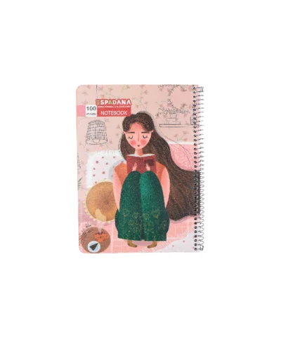 دفتر 100برگ فنری اسپادانا طرح دختر درحال مطالعه