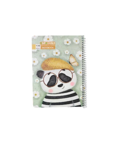 دفتر 100برگ فنری اسپادانا طرح پاندای عینکی