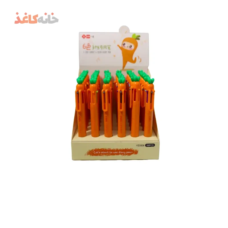 خودکار فشاری 6رنگ طرح هویج - Image 3