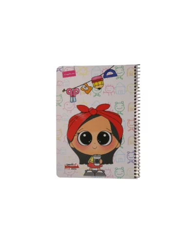 دفتر40برگ حاشیه دار یک شین طرح دختر چشم درشت