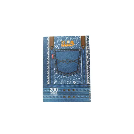 دفتر200برگ فنری جلدسخت ایلیا طرح جیب