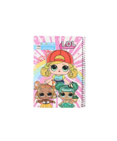 دفتر 100برگ فنری اسپادانا طرح دخترای بازیگوش