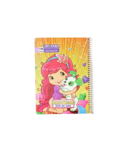 دفتر 100برگ فنری اسپادانا طرح دختر توت فرنگی