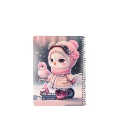 دفتر 100برگ فنری اسپادانا طرح جوجه زمستون