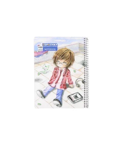 دفتر 100برگ فنری اسپادانا طرح پسر عینکی