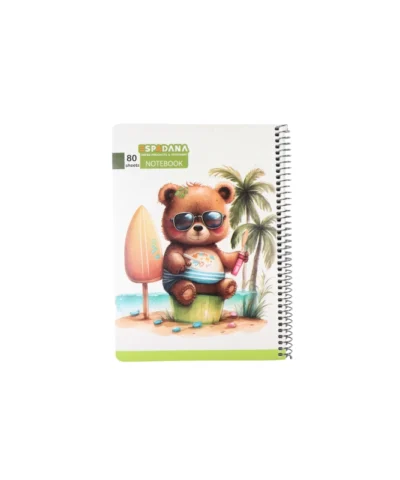 دفتر 80 برگ فنری اسپادانا طرح خرس لب ساحل