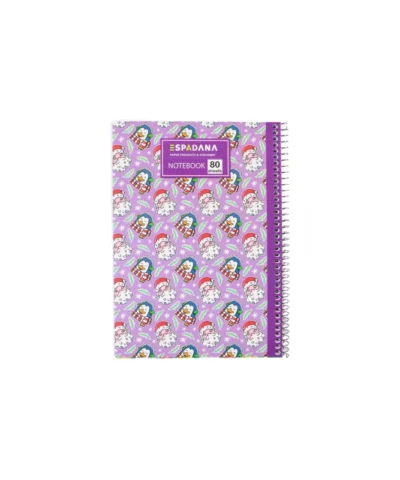 دفتر 80 برگ فنری اسپادانا طرح استیکر بابانوئل و اردک