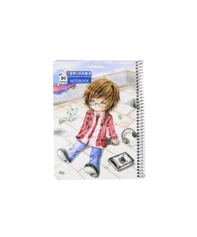 دفتر 80 برگ فنری اسپادانا طرح پسر عینکی نشسته