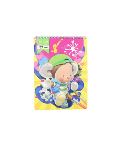 دفتر32برگ فنری نقاشی(فیلی) اسپادانا طرح میمون کلاه دار