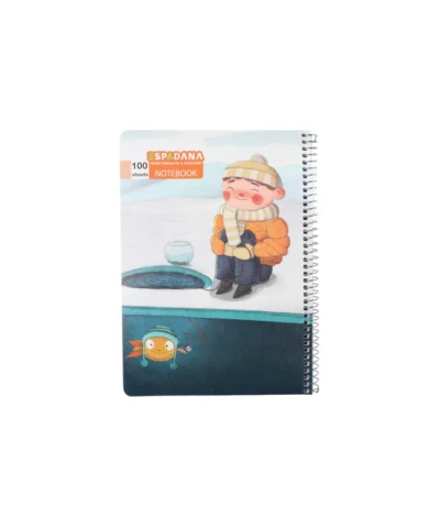 دفتر 80 برگ فنری اسپادانا طرح دختر پسر ماهی گیر