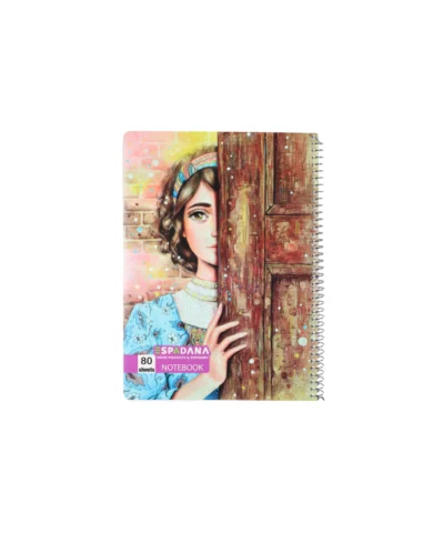 دفتر 80 برگ فنری اسپادانا طرح دختر پشت در