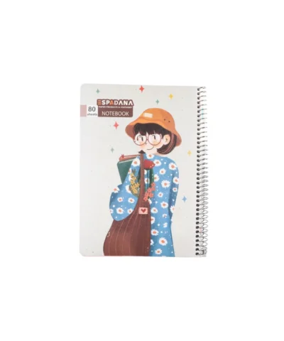 دفتر 80 برگ فنری اسپادانا طرح دختر با کیف