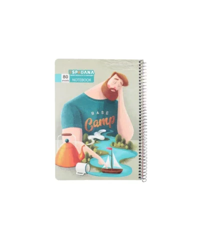 دفتر 80 برگ فنری اسپادانا طرح دختر مرد متفکر