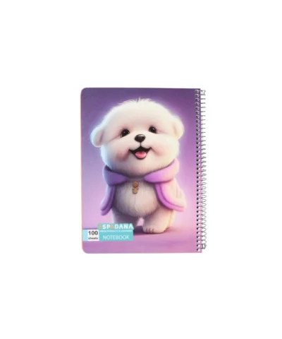 دفتر 100برگ فنری اسپادانا طرح سگ گوگولی