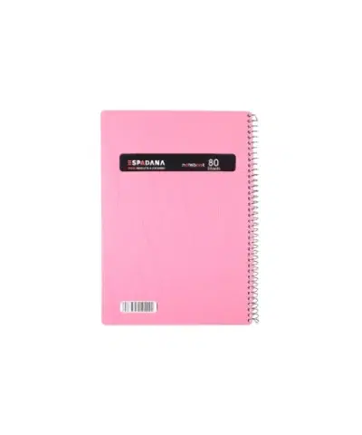 دفتر80برگ فنری طلقی صورتی اسپادانا