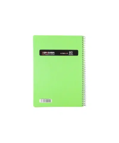 دفتر80برگ فنری طلقی سبز اسپادانا
