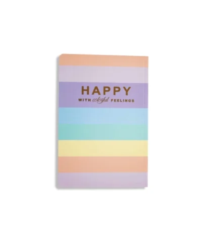 دفتر50برگ ته چسب پاستلی طلاکوب سویل طرح HAPPY