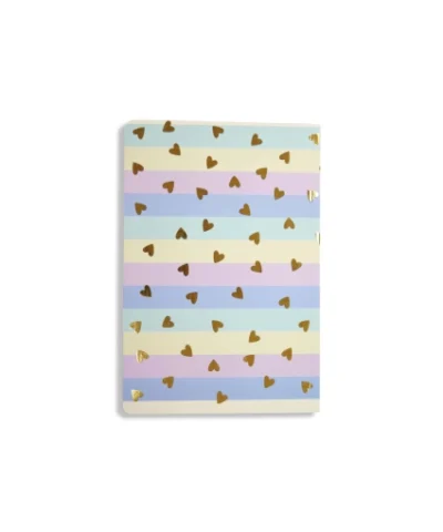 دفتر50برگ ته چسب پاستلی طلاکوب سویل طرح استیکر قلب