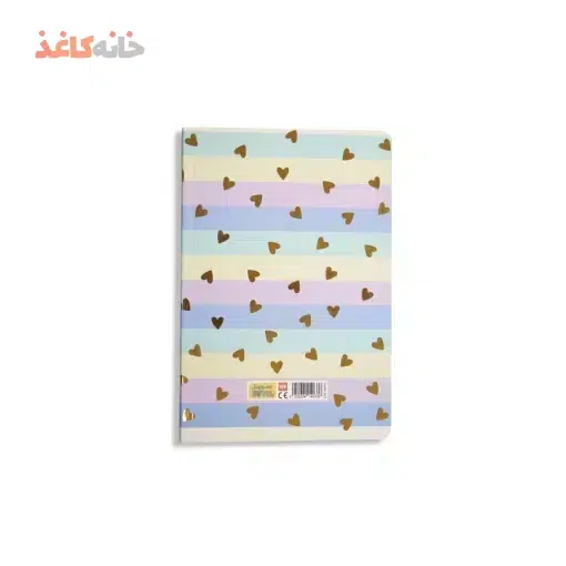 دفتر50برگ ته چسب پاستلی طلاکوب سویل طرح استیکر قلب - Image 2