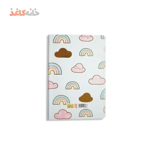 دفتر50برگ ته چسب پاستلی طلاکوب سویل طرح استیکر ابر و رنگین کمون - تصویر 2