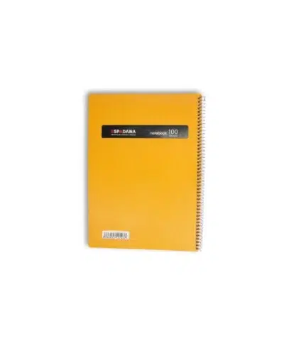 دفتر100برگ رحلی فنری طلقی نارنجی اسپادانا