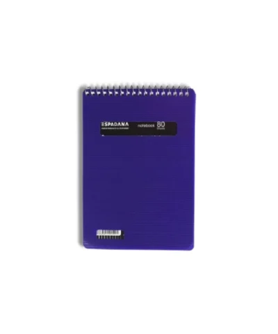 یادداشت 80برگ 1/8 طلقی فنر ازبالا رنگی اسپادانا طرح بنفش