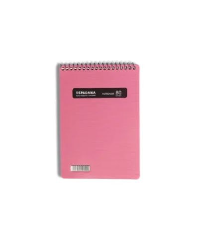 یادداشت 80برگ 1/8 طلقی فنر ازبالا رنگی اسپادانا طرح صورتی